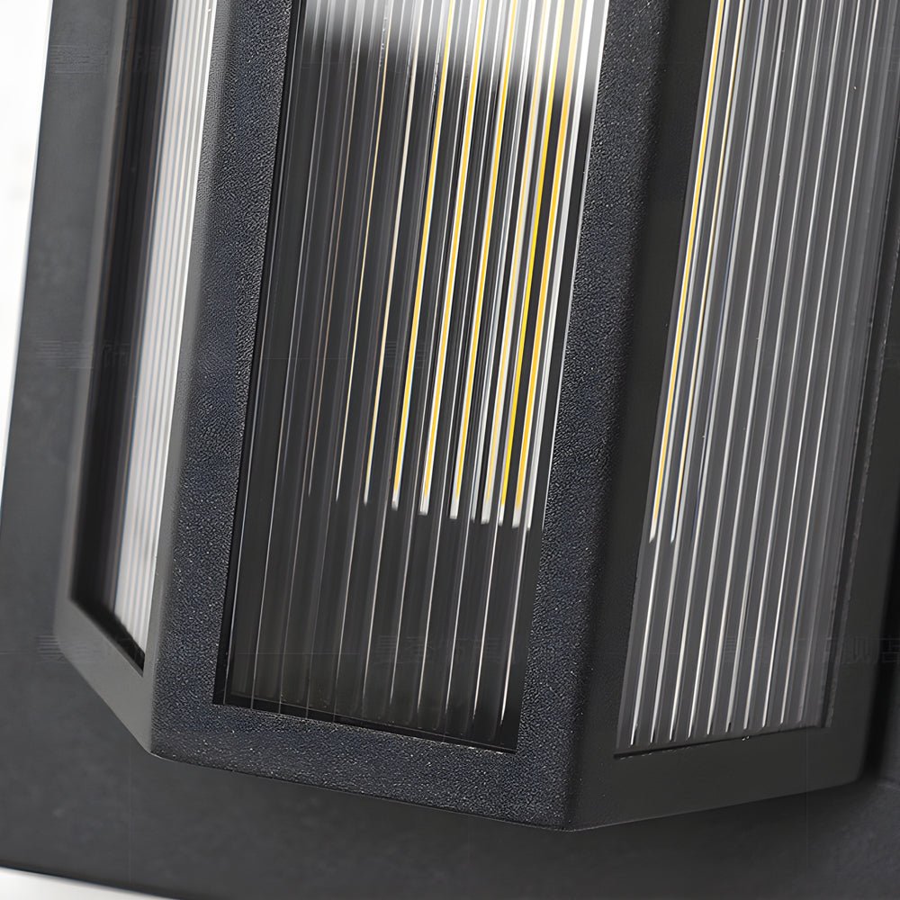 Black Rectangular Acrylic LED Outdoor Wall Light - Industrial