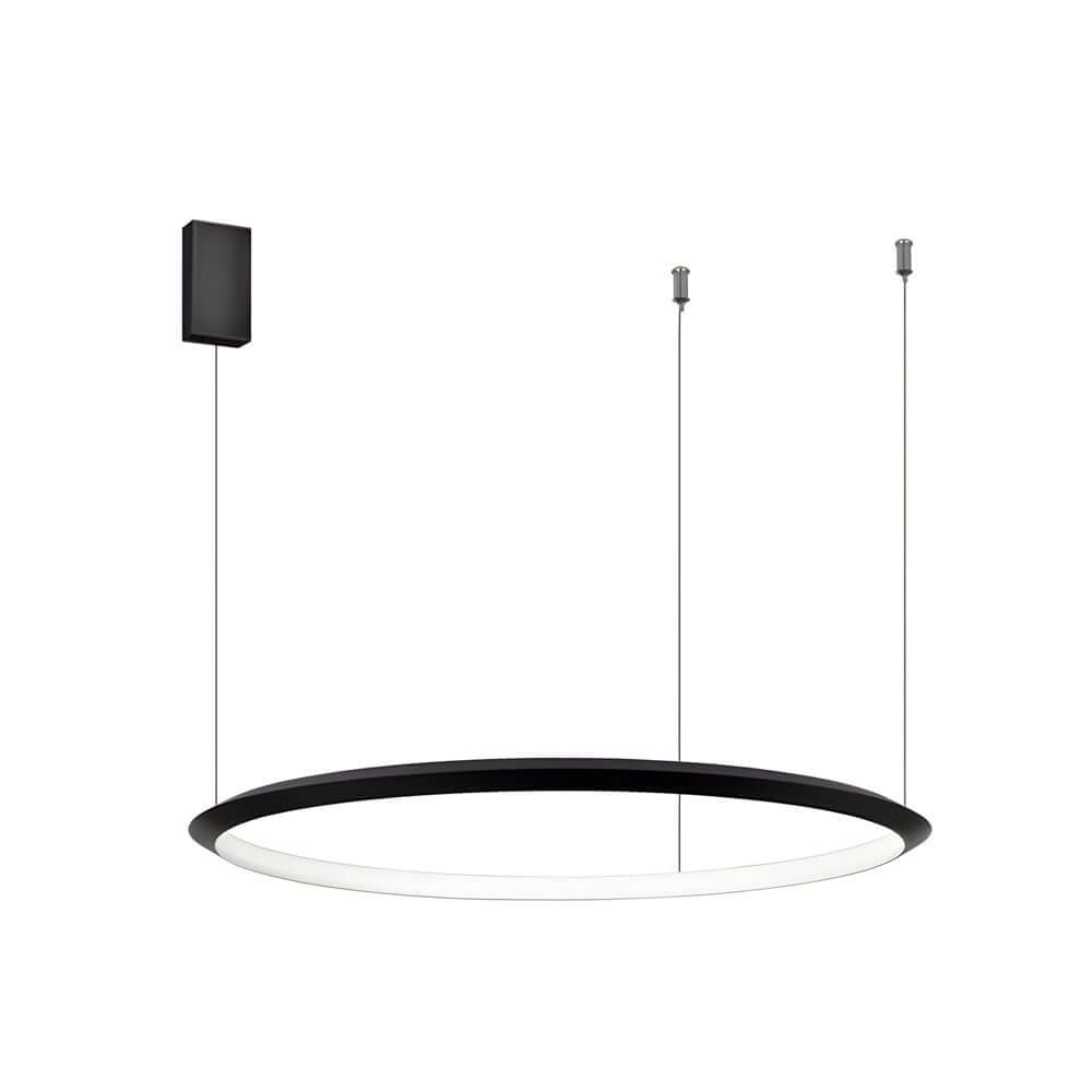 Modern Black Ring LED Pendant Light with Adjustable Cord