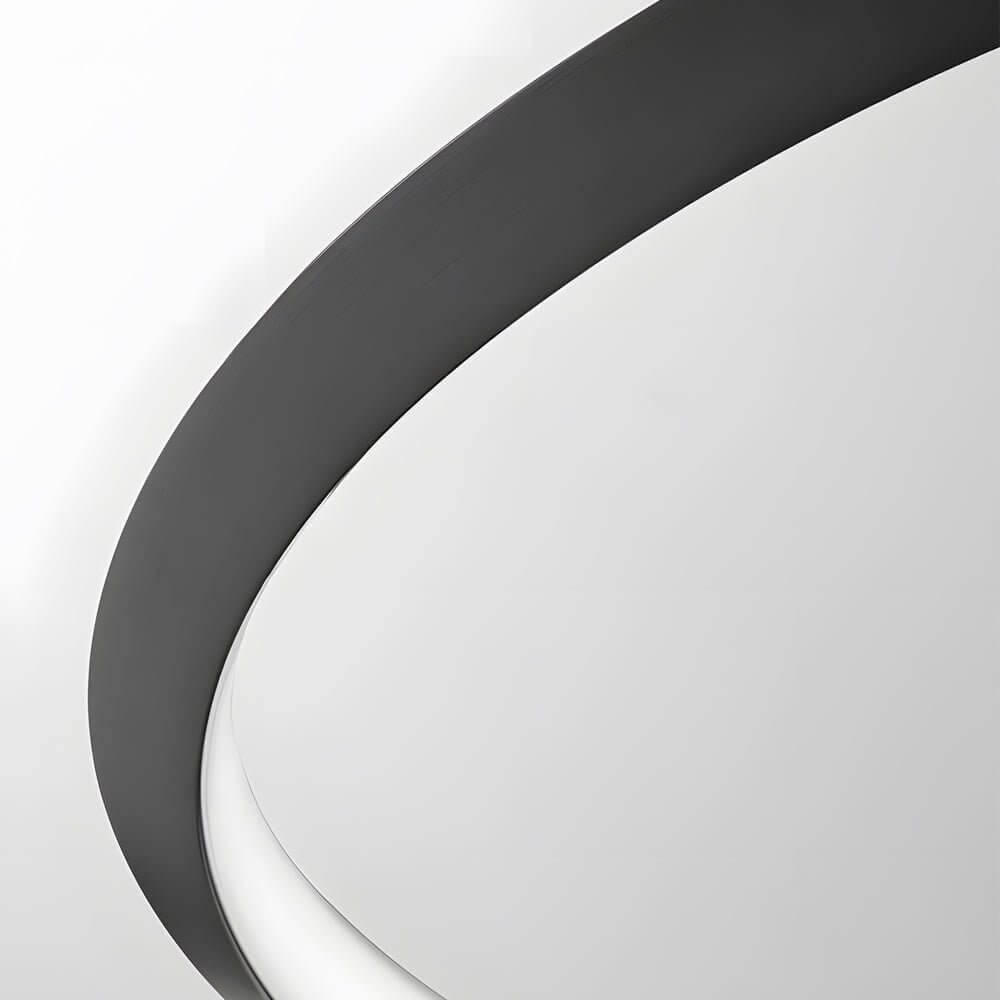 Modern Black Ring LED Pendant Light with Adjustable Cord