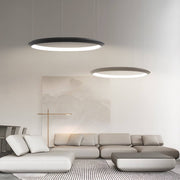 Modern Black Ring LED Pendant Light with Adjustable Cord