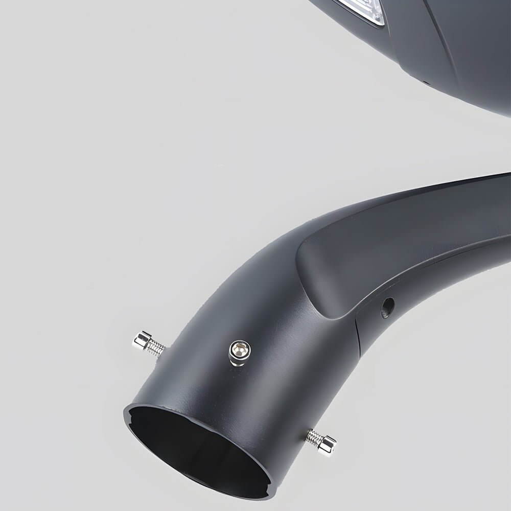 Black Round Solar LED Post Light - Modern Outdoor Street Lamp