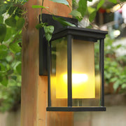 Modern Black Outdoor Wall Lantern with Double Glass Shade