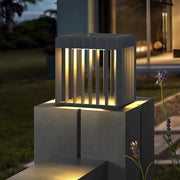 Modern Black Square Outdoor Post Light | Solar or Hardwired LED