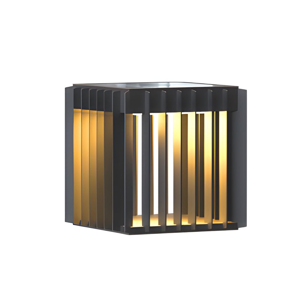 Modern Black Square Outdoor Post Light | Solar or Hardwired LED