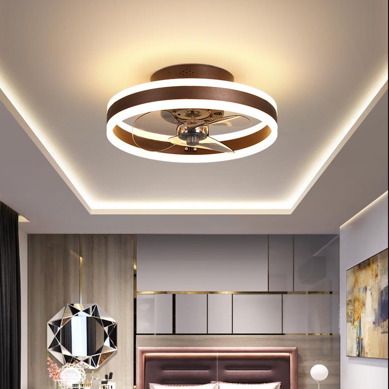 16" Modern Dimmable LED Ceiling Fan with Light Flush Mount