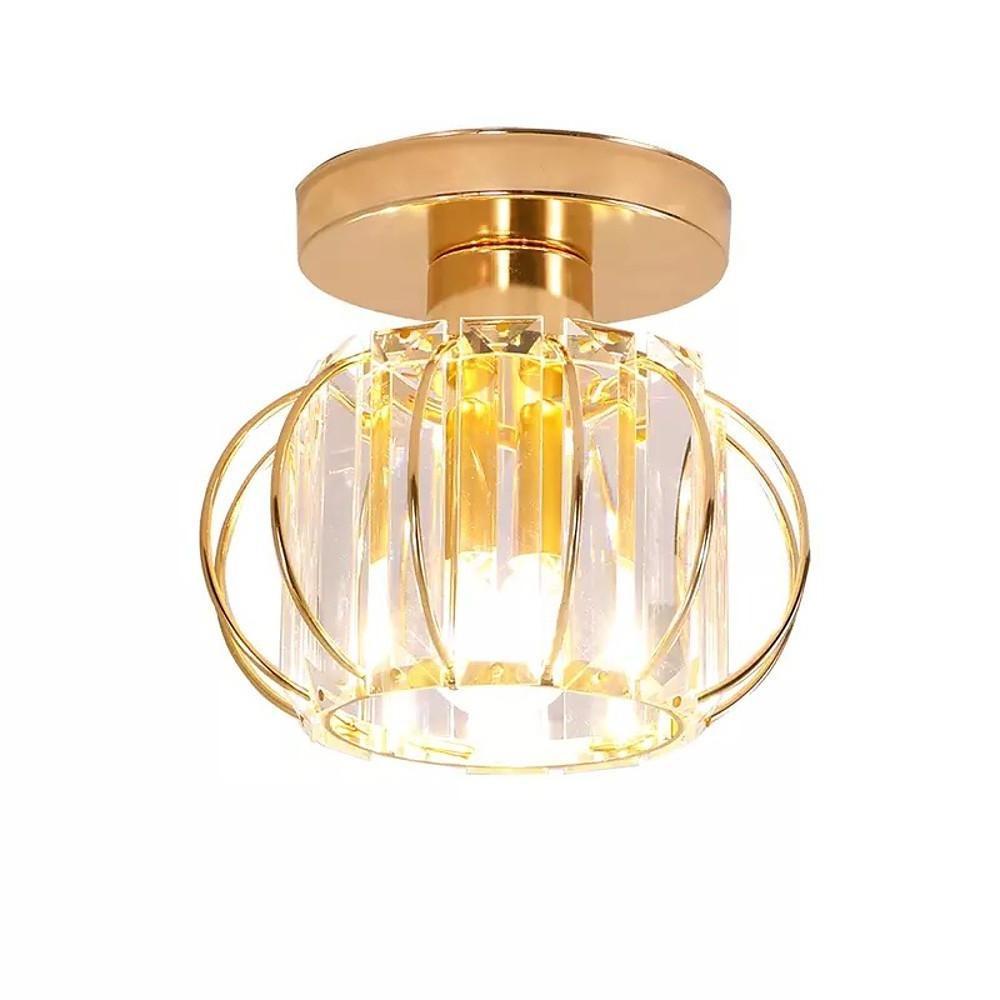Modern Crystal Flush Mount Ceiling Light with LED Warm White Glow
