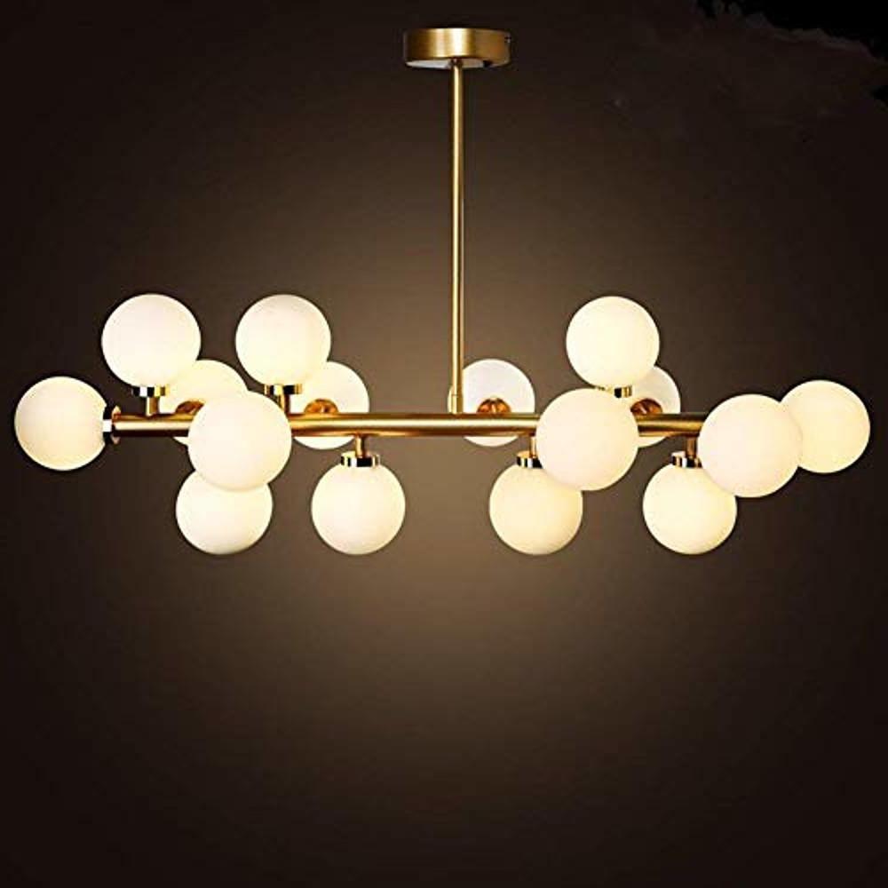 35" Modern Sputnik Chandelier with 16 LED Glass Globe Lights