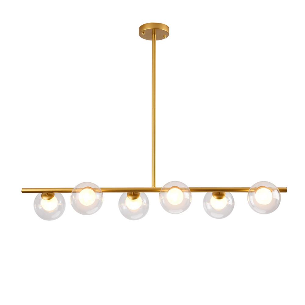 Modern Nordic Sphere Chandelier 6-Light Glass Metal Ceiling Light