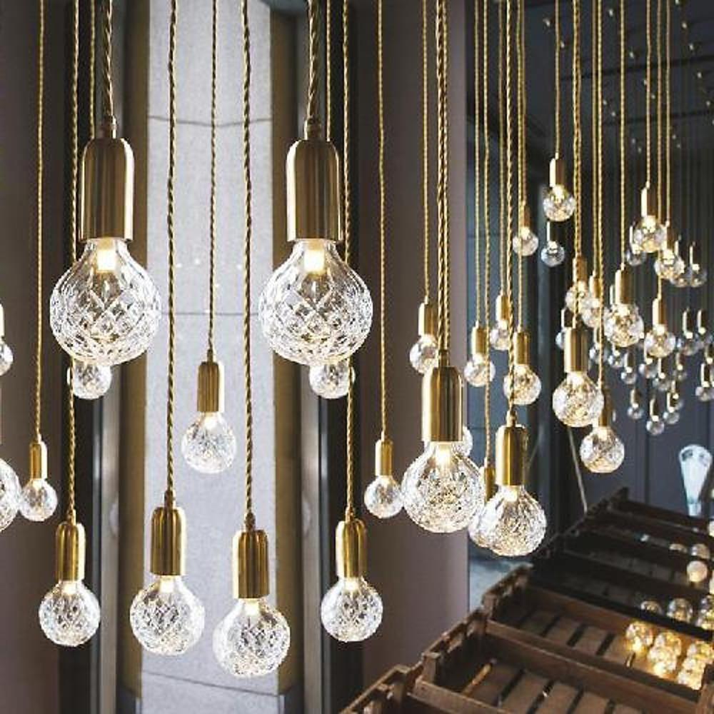 Nordic Glass Ball Pendant Light with Gold Metal Finish – LED