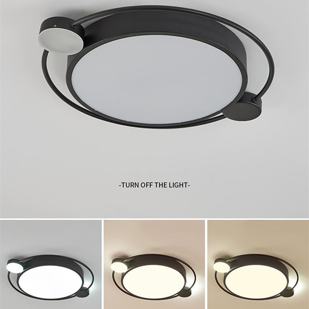 Modern Dual Round Flush Mount Ceiling Light – Gold & Black Finish