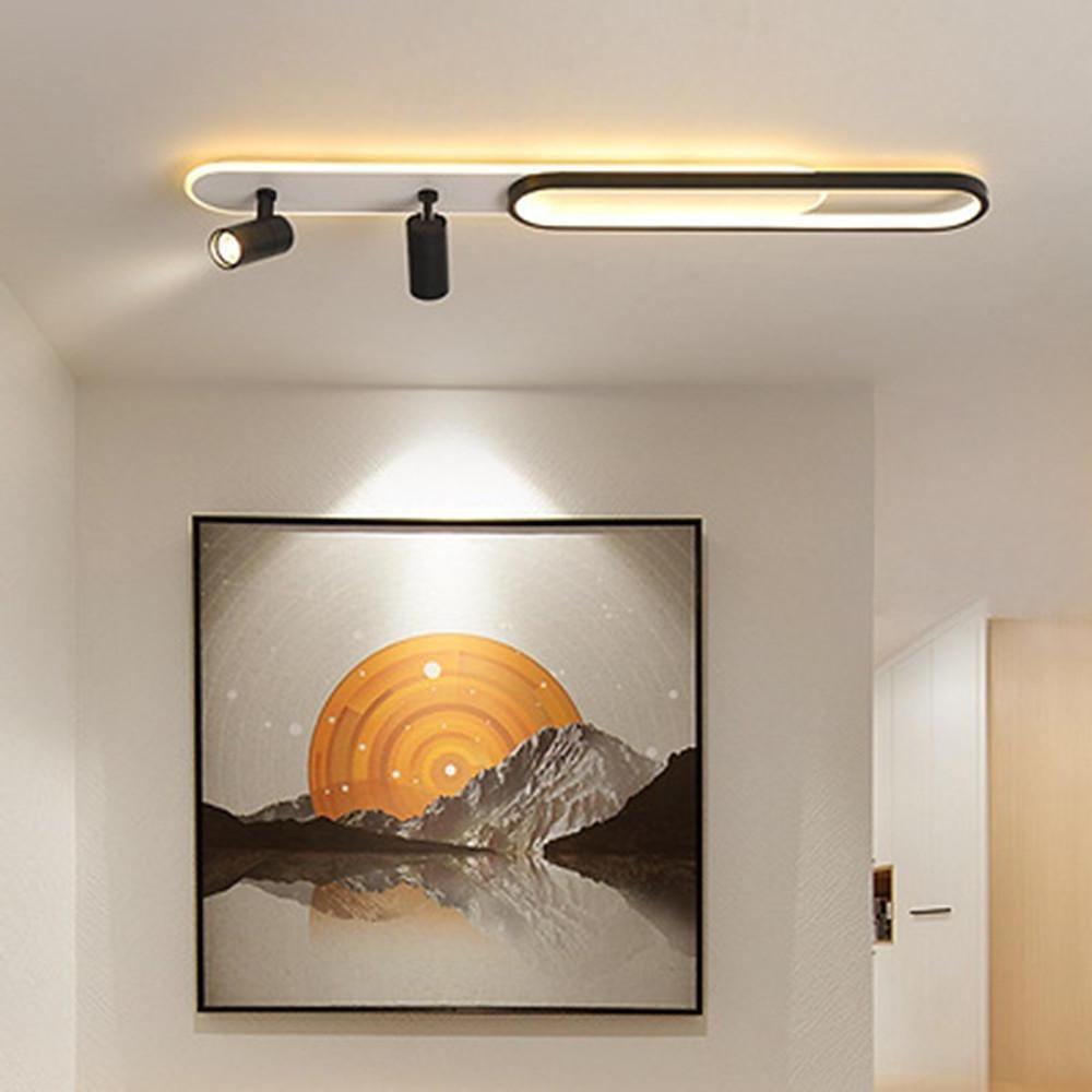 Modern LED Flush Mount Ceiling Light with Adjustable Spotlight