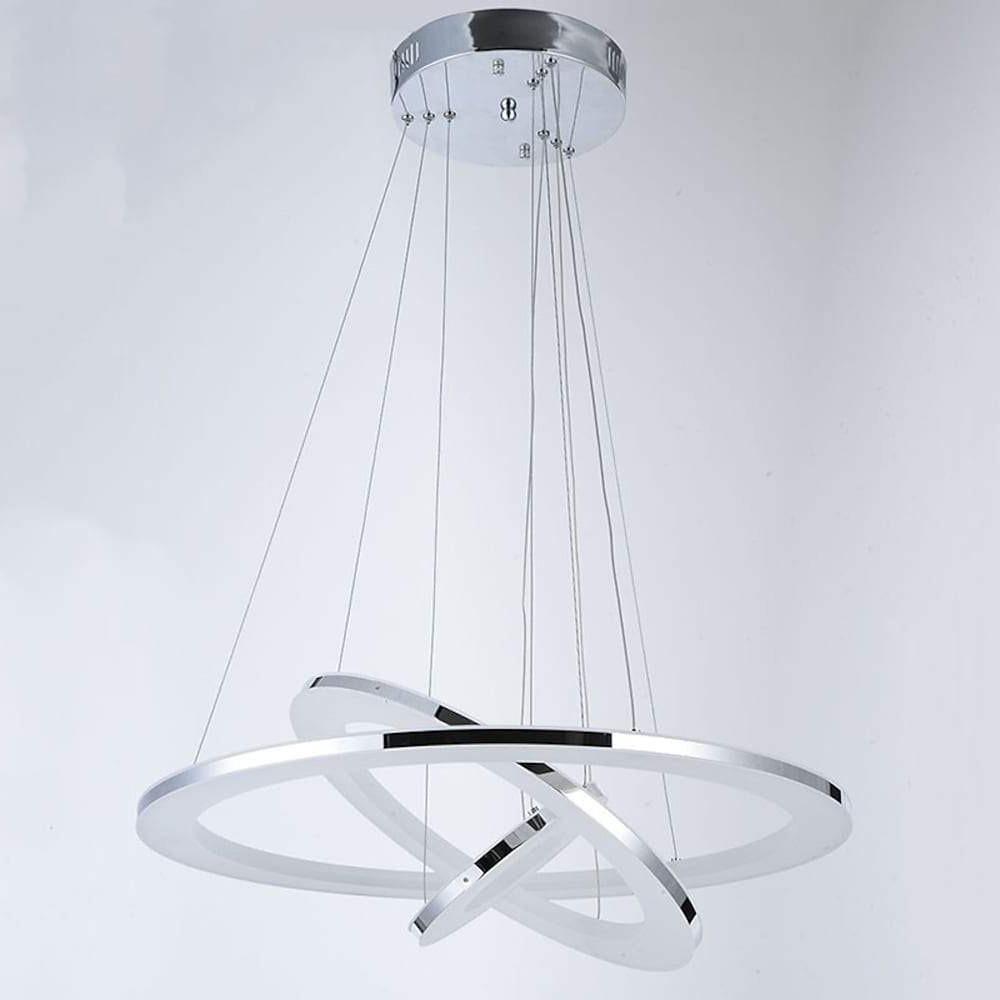 Adjustable 3-Ring LED Chandelier Modern 24" Hanging Ceiling Light