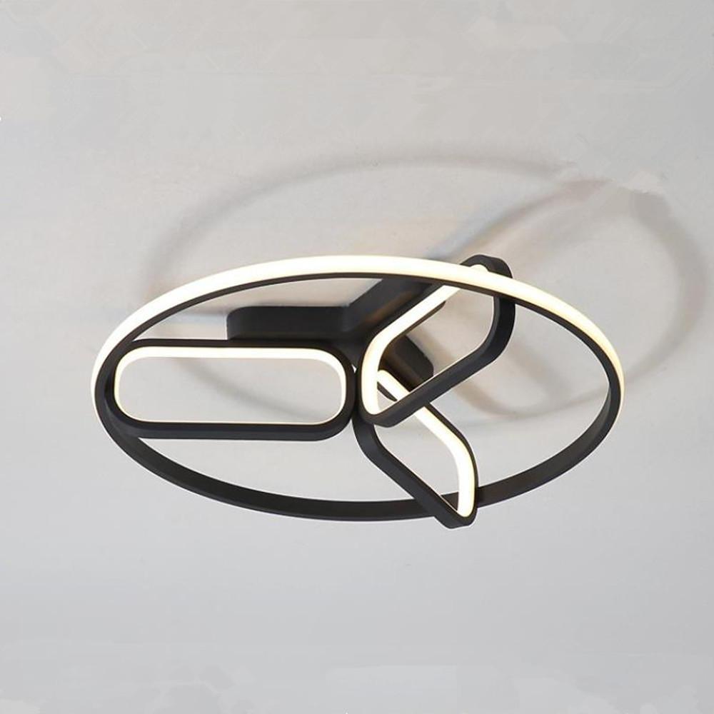 Modern Geometric LED Flush Mount Ceiling Light – Aluminum & Acrylic