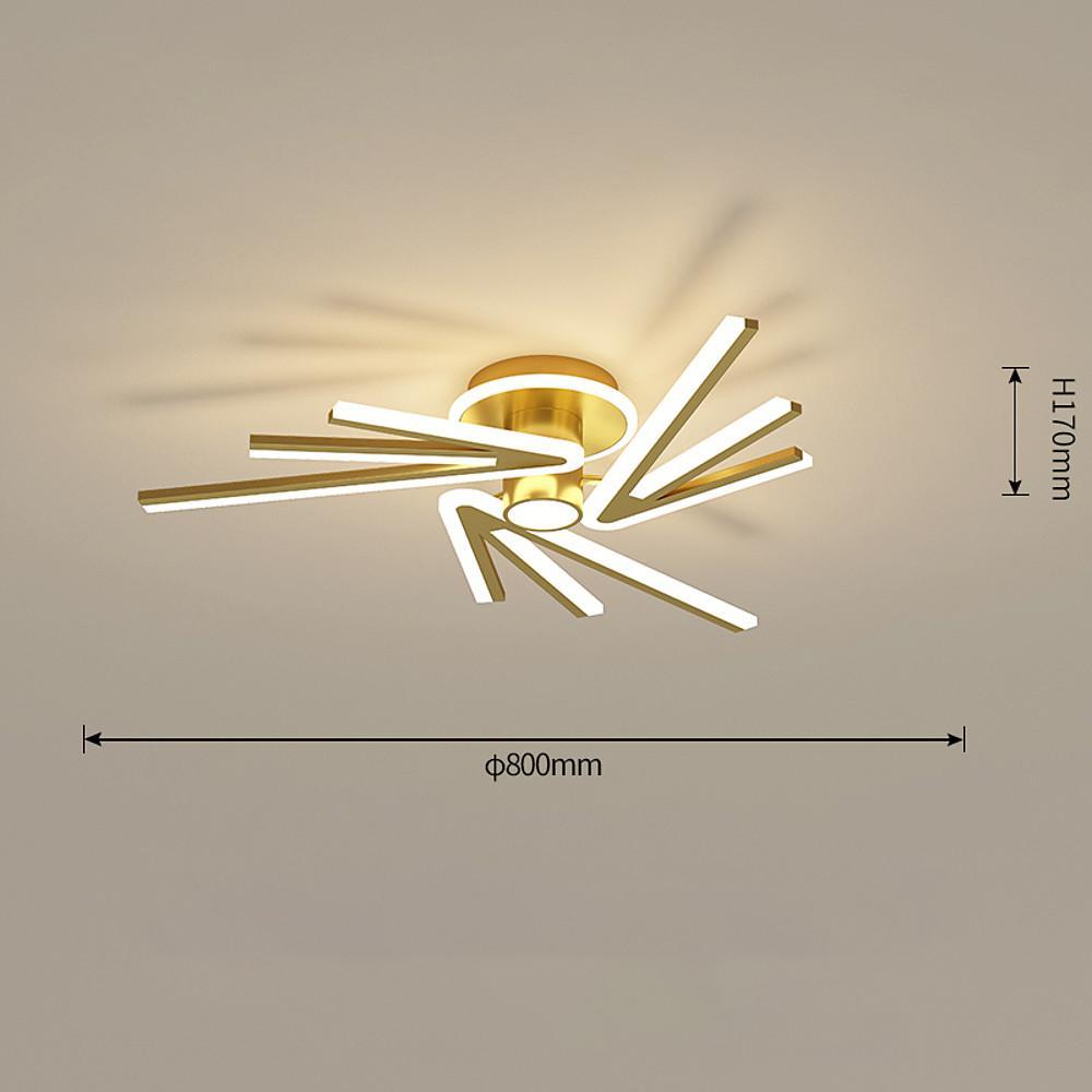 Abstract Flower Tube LED Flush Mount Ceiling Light - Gold Finish