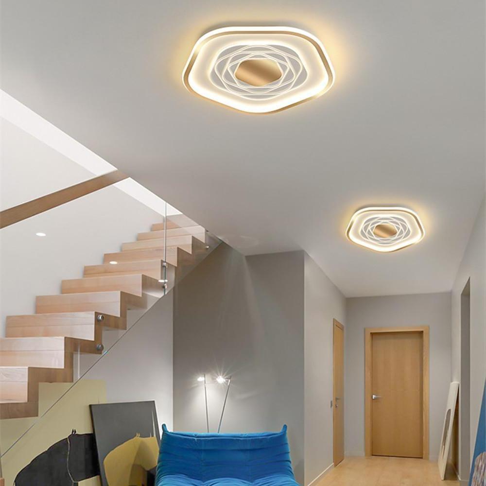 Hexagonal Abstract LED Flush Mount Ceiling Light - Acrylic Shade