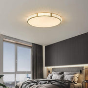 Nordic Circular Copper Flush Mount Ceiling Light with Acrylic Shade