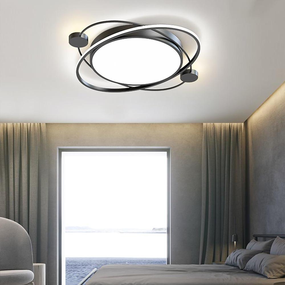 Circular Art Deco LED Flush Mount Ceiling Light - Dimmable