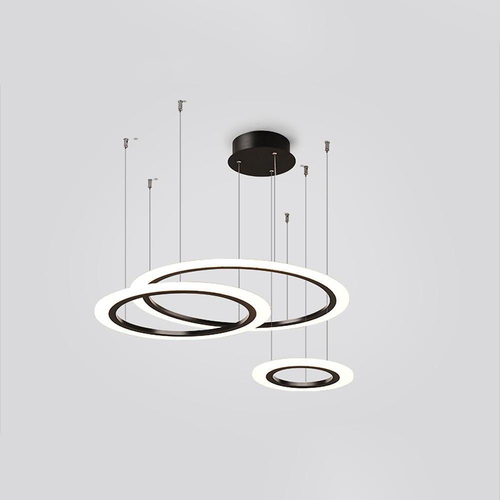 Geometric Circle LED Pendant Light with Metal & Acrylic Design