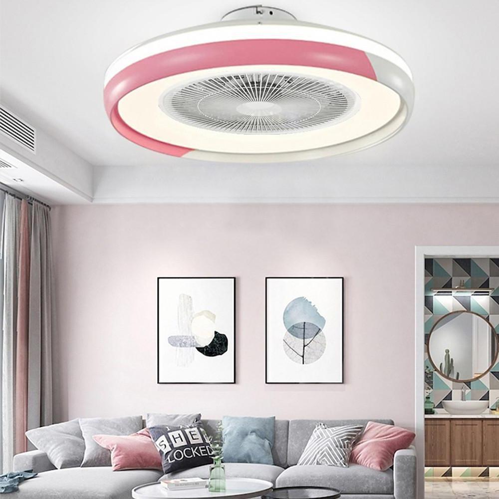 Dimmable Bladeless Ceiling Fan with LED Light and Remote Control