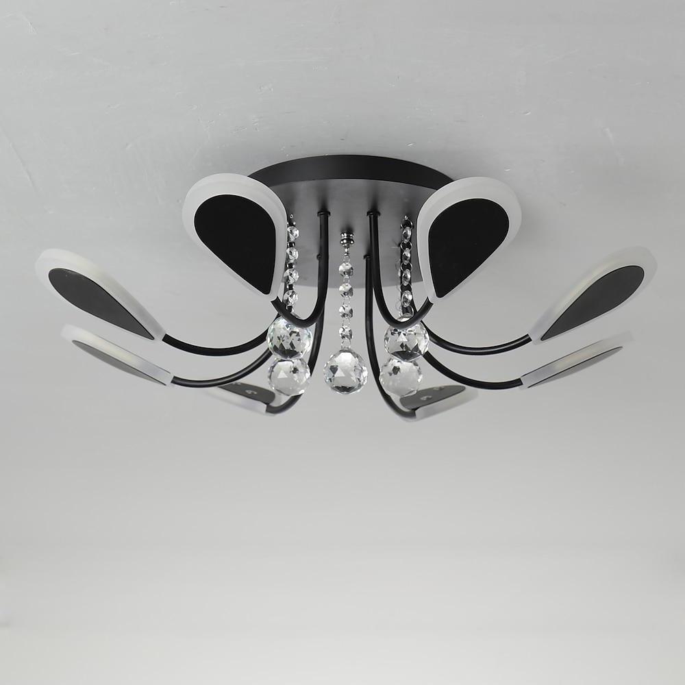 Modern Crystal Flush Mount Ceiling Light – 8-Light LED Fixture