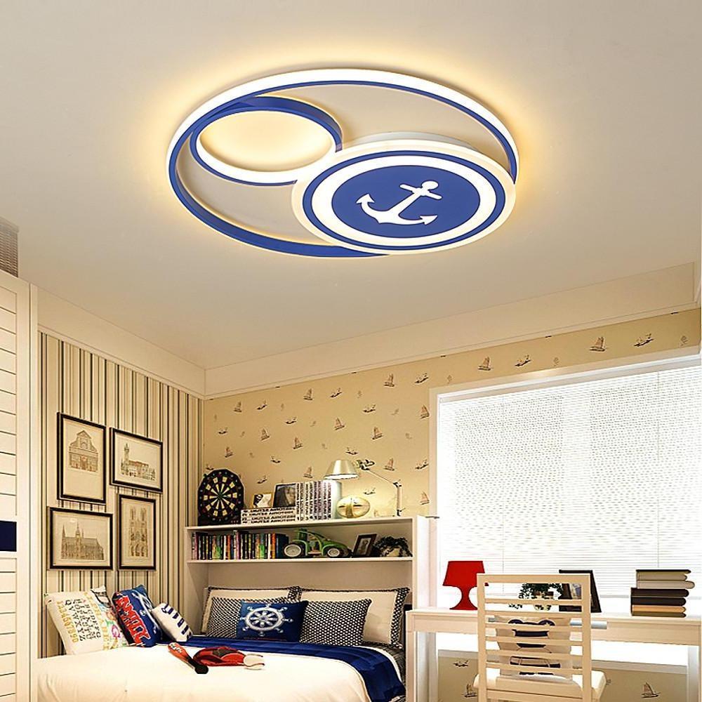 Modern LED Flush Mount Ceiling Light - Dimmable Acrylic & Metal