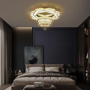 Crystal LED Flush Mount Ceiling Light - Vintage Tiered Design
