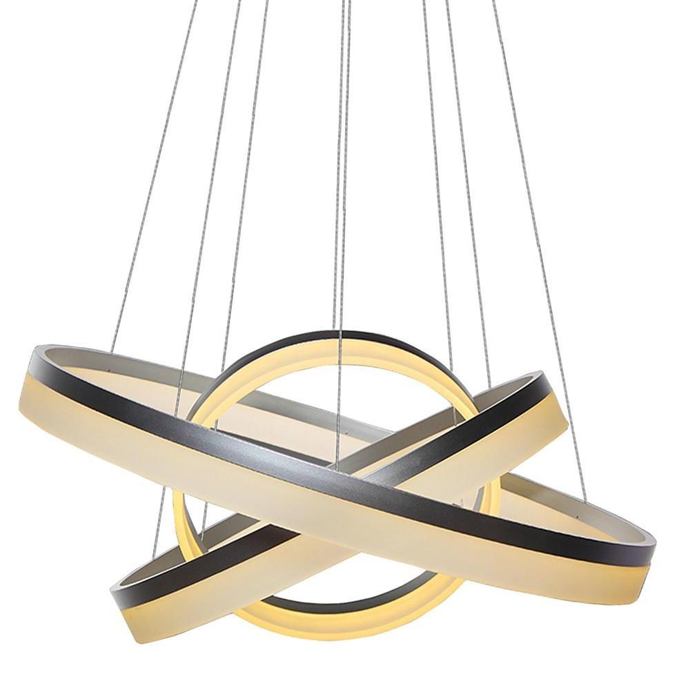 Adjustable 3-Ring Dimmable LED Chandelier Modern Pendant Light