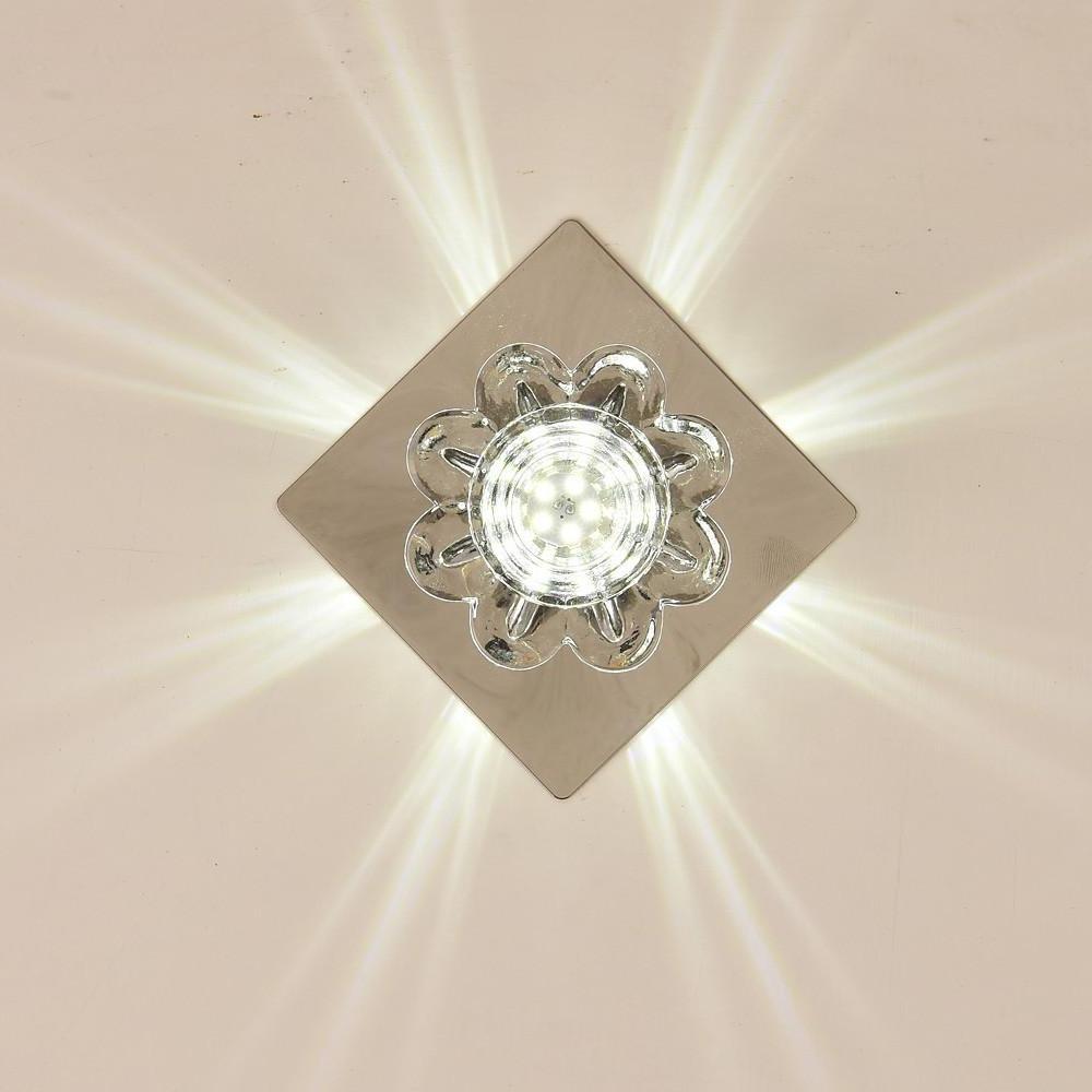 Crystal Flower Flush Mount LED Ceiling Light - Modern Electroplated