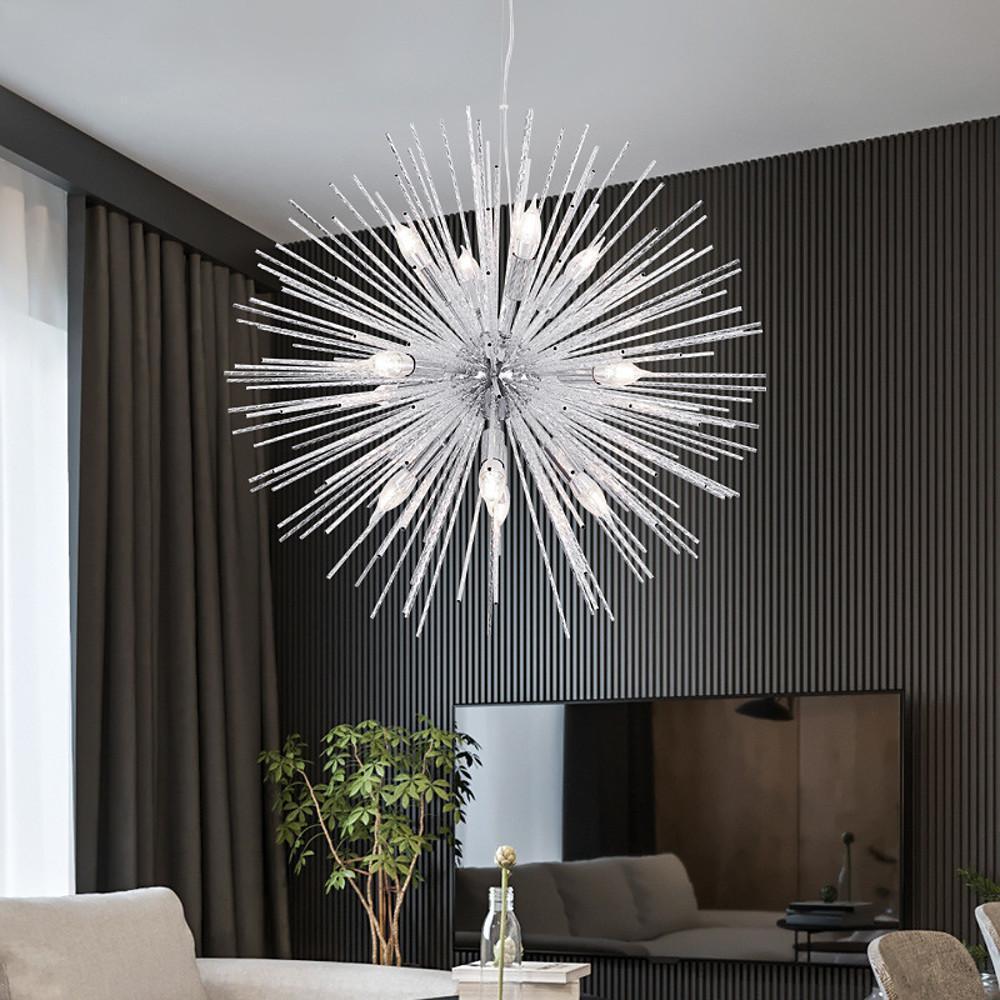 Globe LED Pendant Light Electroplated Aluminum Modern Chandelier