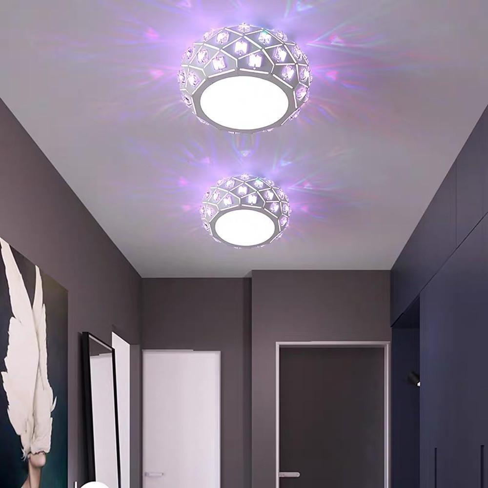 Modern Crystal Metal LED Flush Mount Ceiling Light