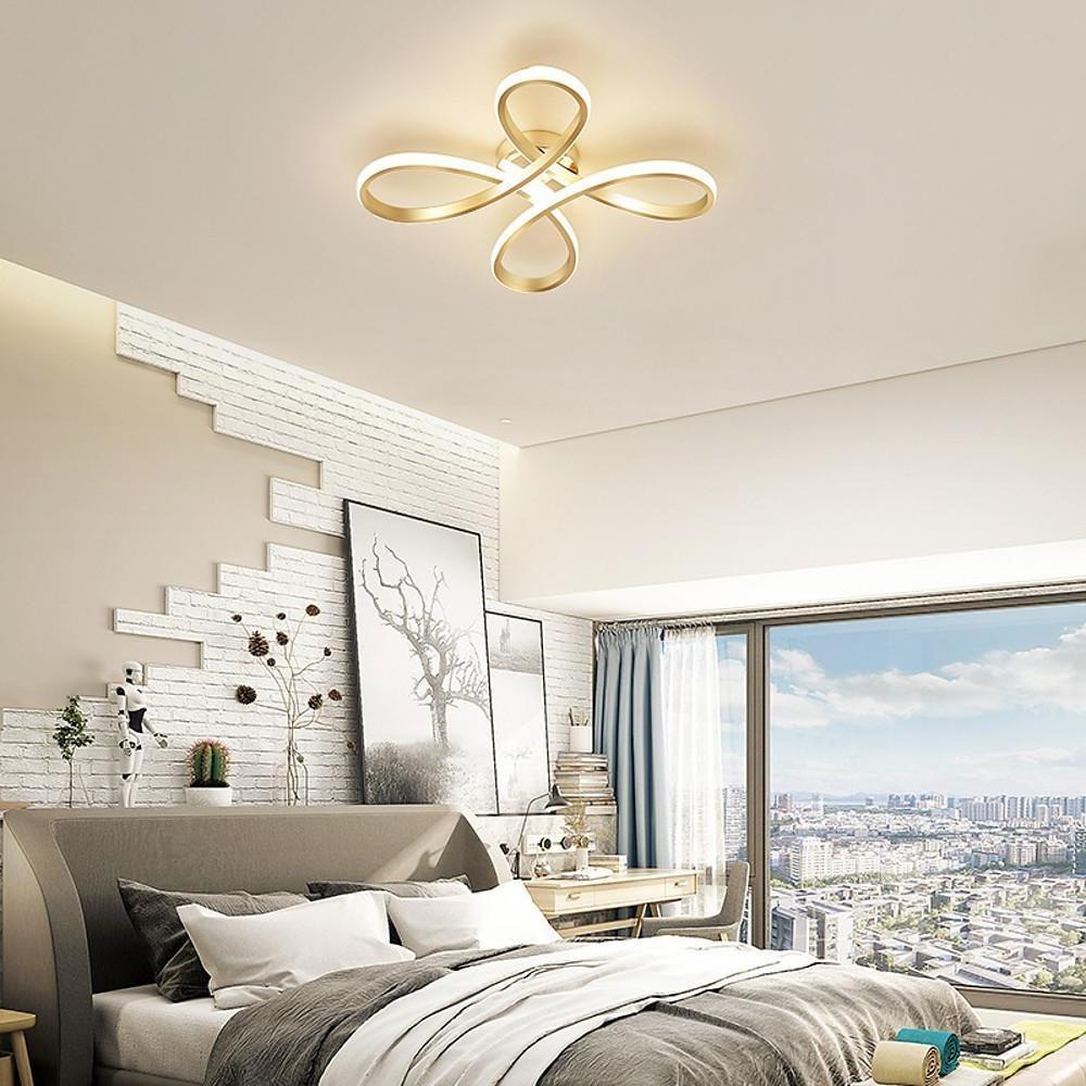 Linear Flower Shaped LED Flush Mount Ceiling Light in Gold Finish