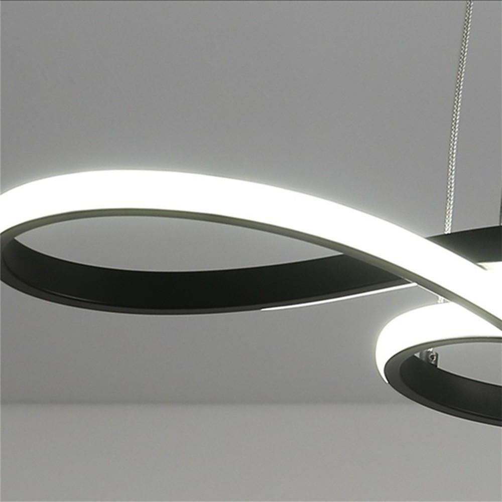 Modern Geometric Wave Chandelier Metal Silica Gel Ceiling Light