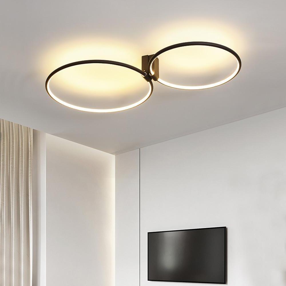 Modern Abstract Dual Circle LED Flush Mount Ceiling Light