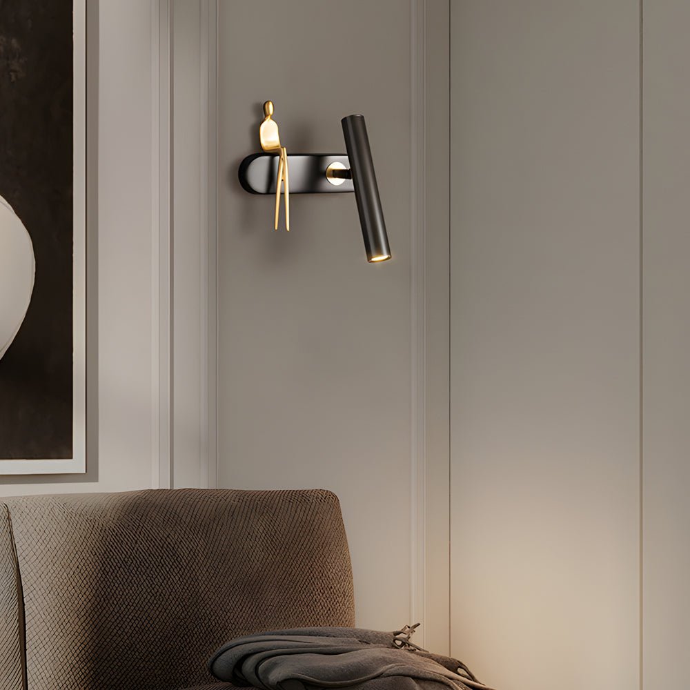 Adjustable Copper Wall Spotlight - 1-Light Slender LED Sconce