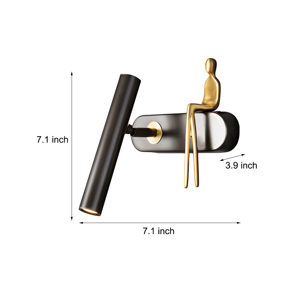 Adjustable Copper Wall Spotlight - 1-Light Slender LED Sconce