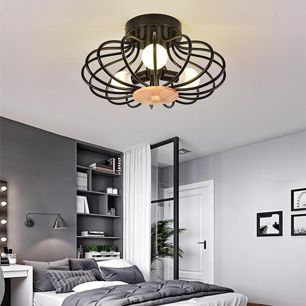 Modern Metal Globe Flush Mount Ceiling Light – 3 or 4 Lights