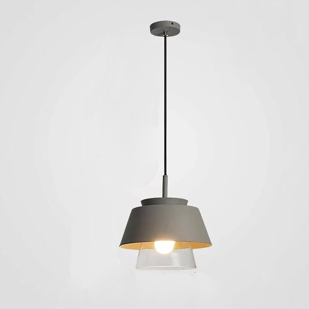 Modern Glass Pendant Light with Metal Finish & Adjustable Cord