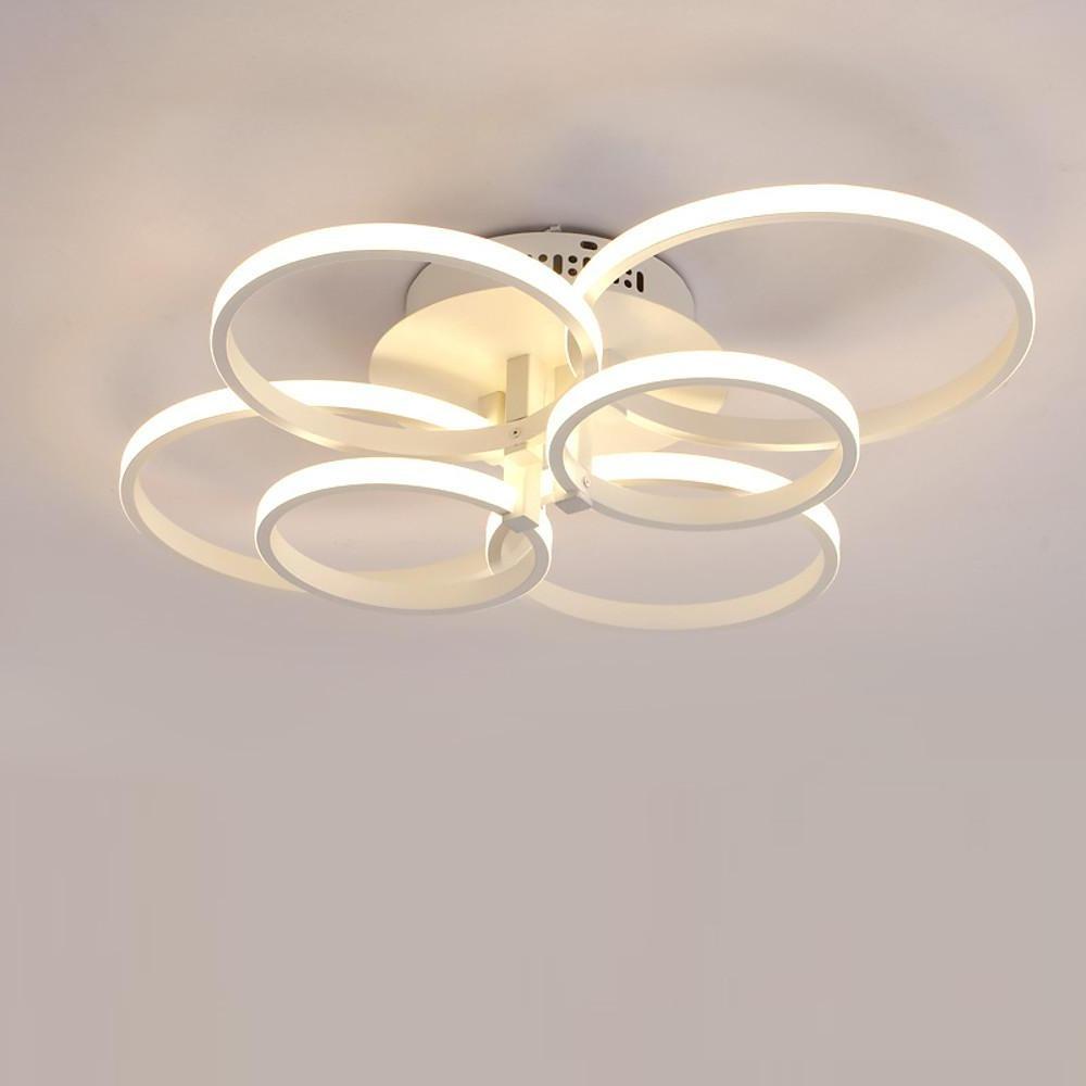 Modern 6-Light LED Flush Mount Ceiling Light - Metal & Silica Gel