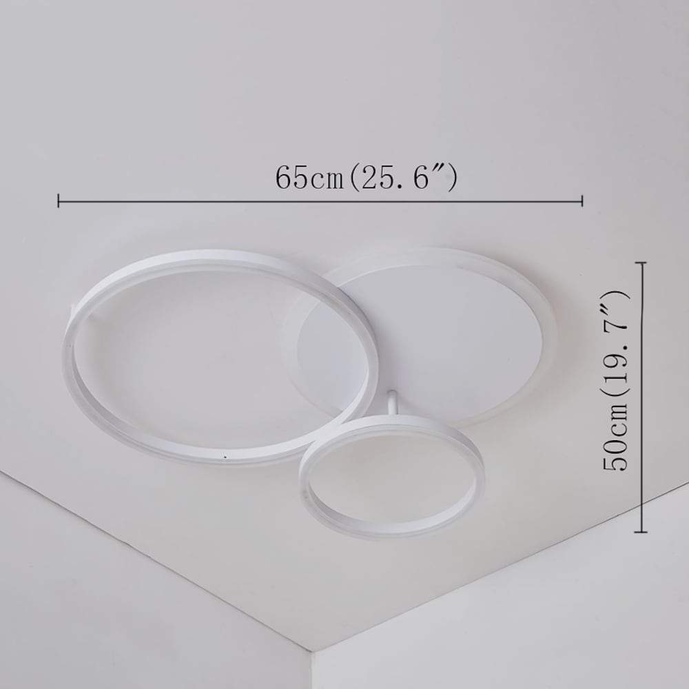 26" LED Artistic 3-Ring Flush Mount Ceiling Light - Aluminum