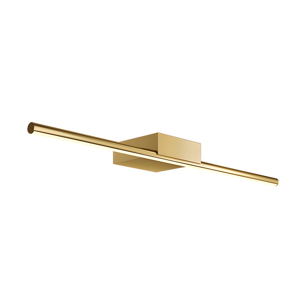 Brushed Brass Linear LED Vanity Light with Slim Cylinder Design
