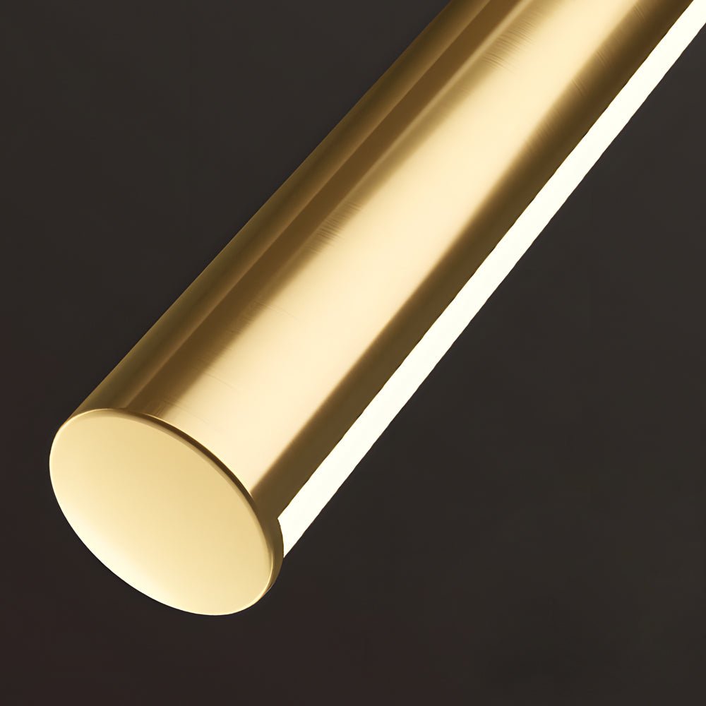 Brushed Brass Linear LED Vanity Light with Slim Cylinder Design