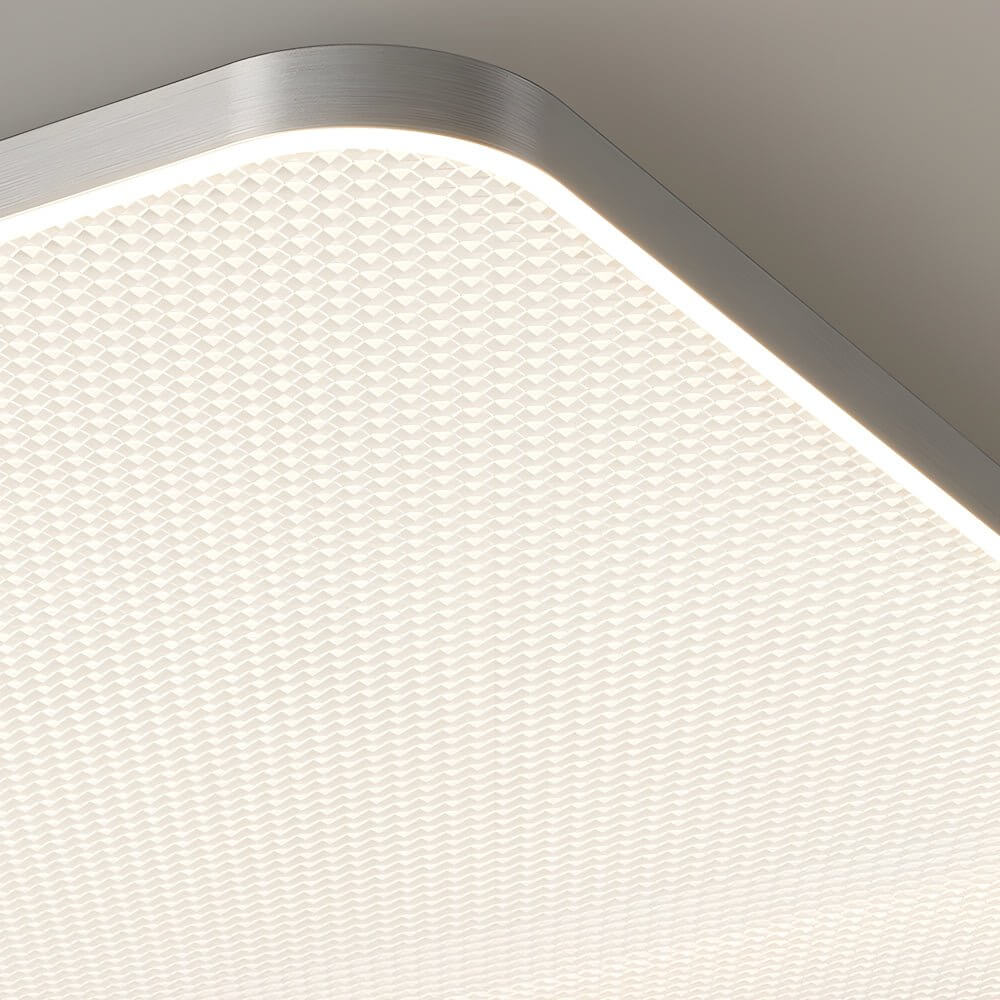 Modern Geometric LED Flush Mount Ceiling Light - Brushed Gray