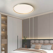 Modern Geometric LED Flush Mount Ceiling Light - Brushed Gray