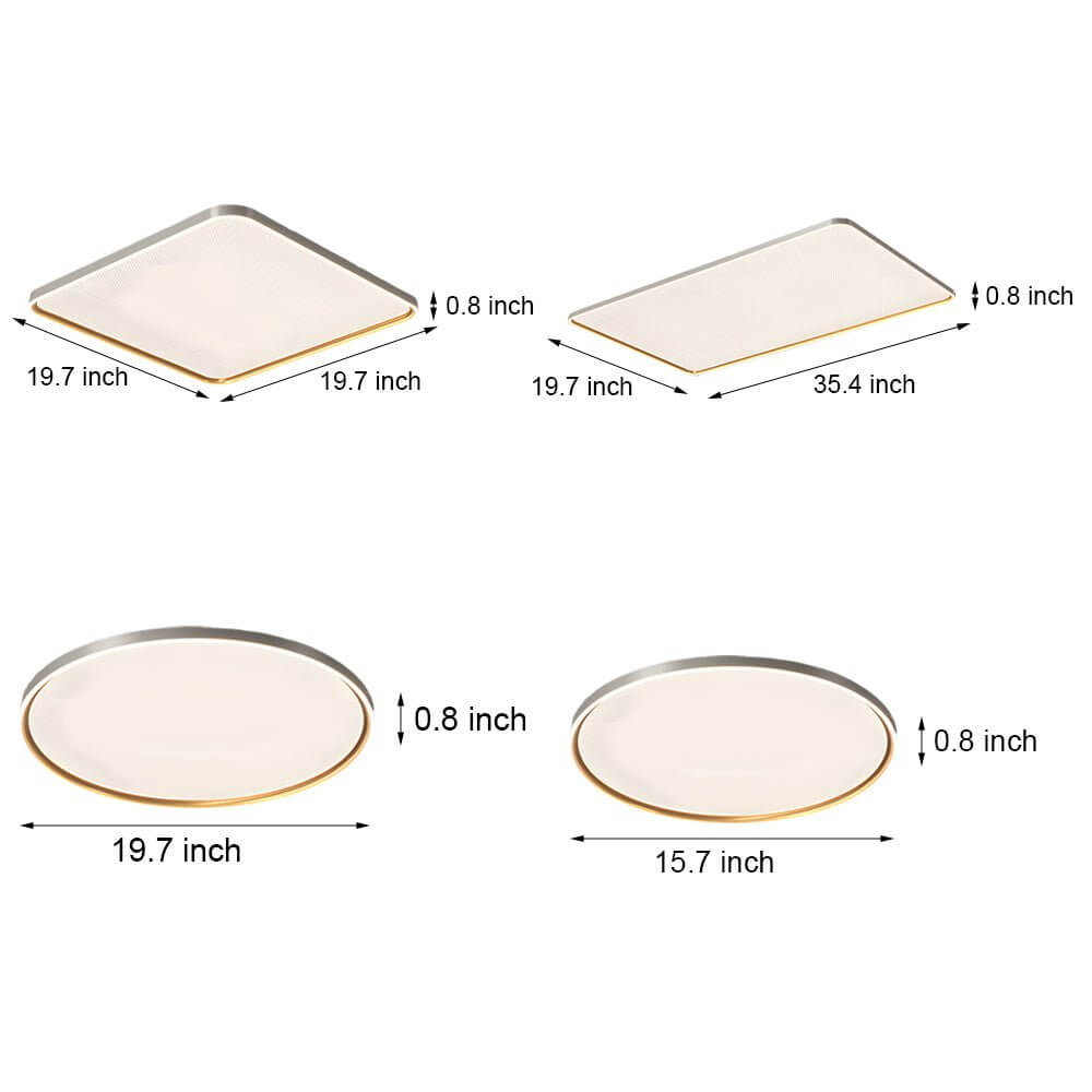 Modern Geometric LED Flush Mount Ceiling Light - Brushed Gray