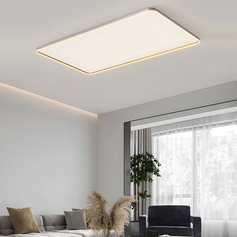 Modern Geometric LED Flush Mount Ceiling Light - Brushed Gray