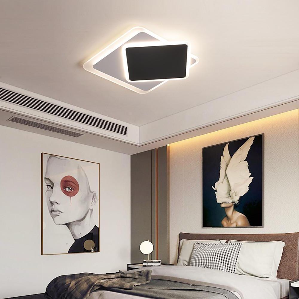 Modern Double Square LED Flush Mount Ceiling Light - Minimalist