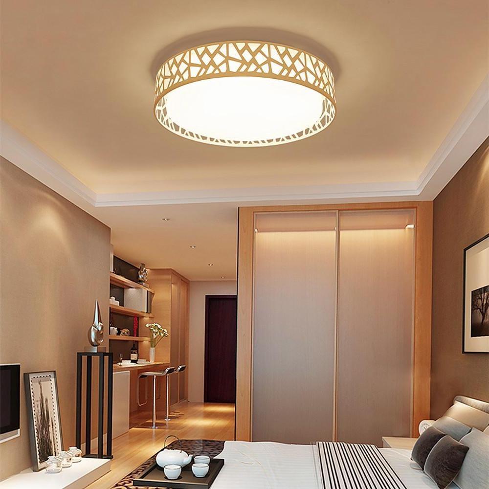 Nordic Drum Flush Mount LED Ceiling Light Metal & Acrylic