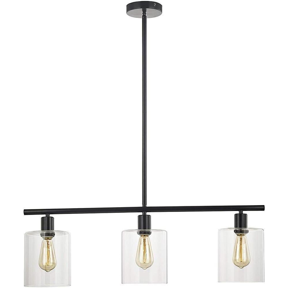 3-Light Vintage Lantern Pendant - Metal & Glass Dining Room Light