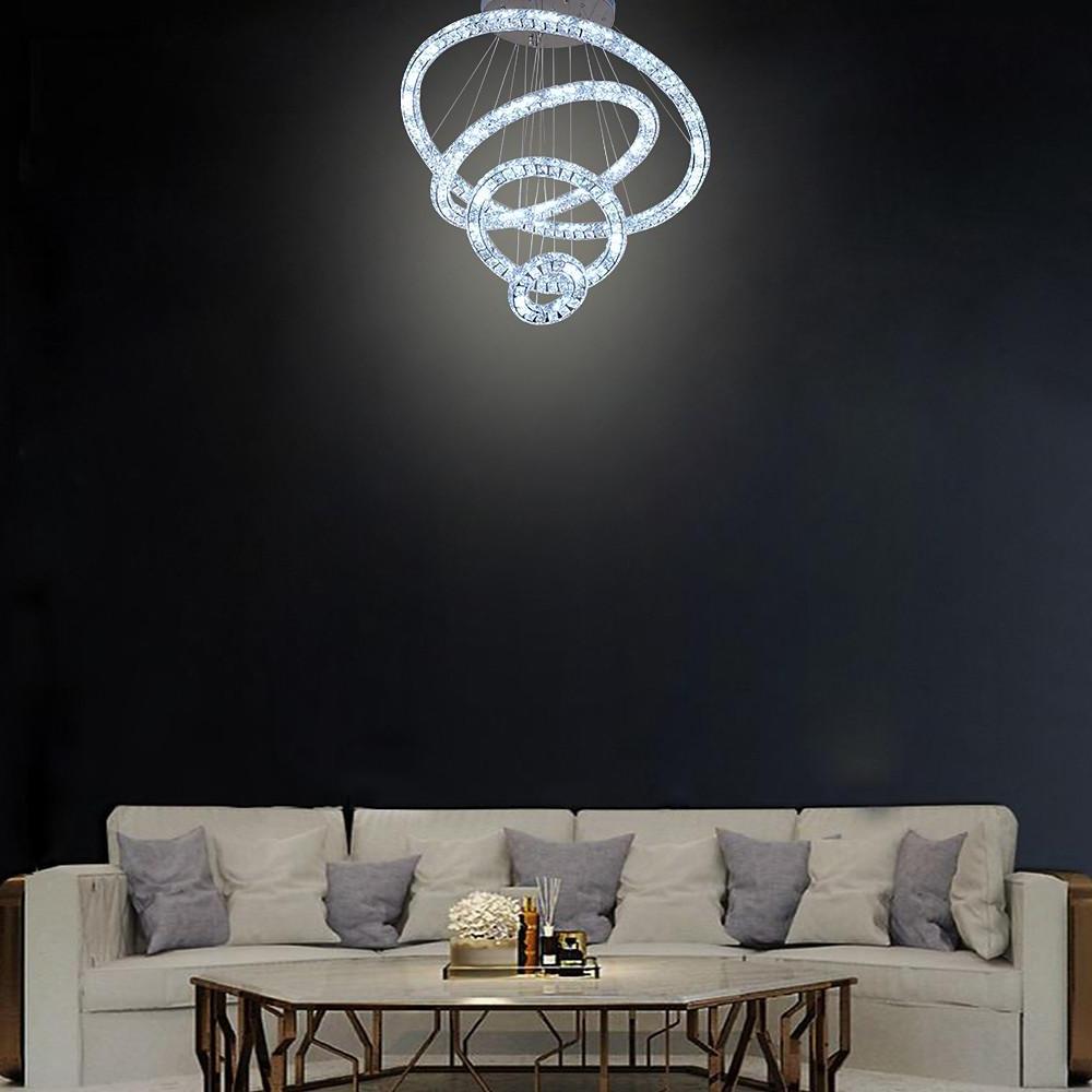 Crystal Tiered Ring Chandelier LED Pendant Light Vintage Design