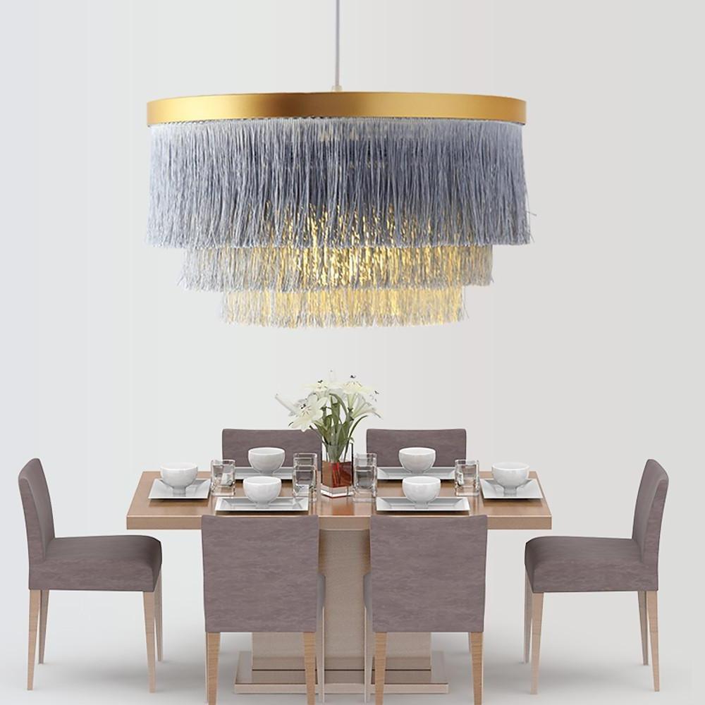 Gradated Drum Shade Pendant Light LED Contemporary Ceiling Light